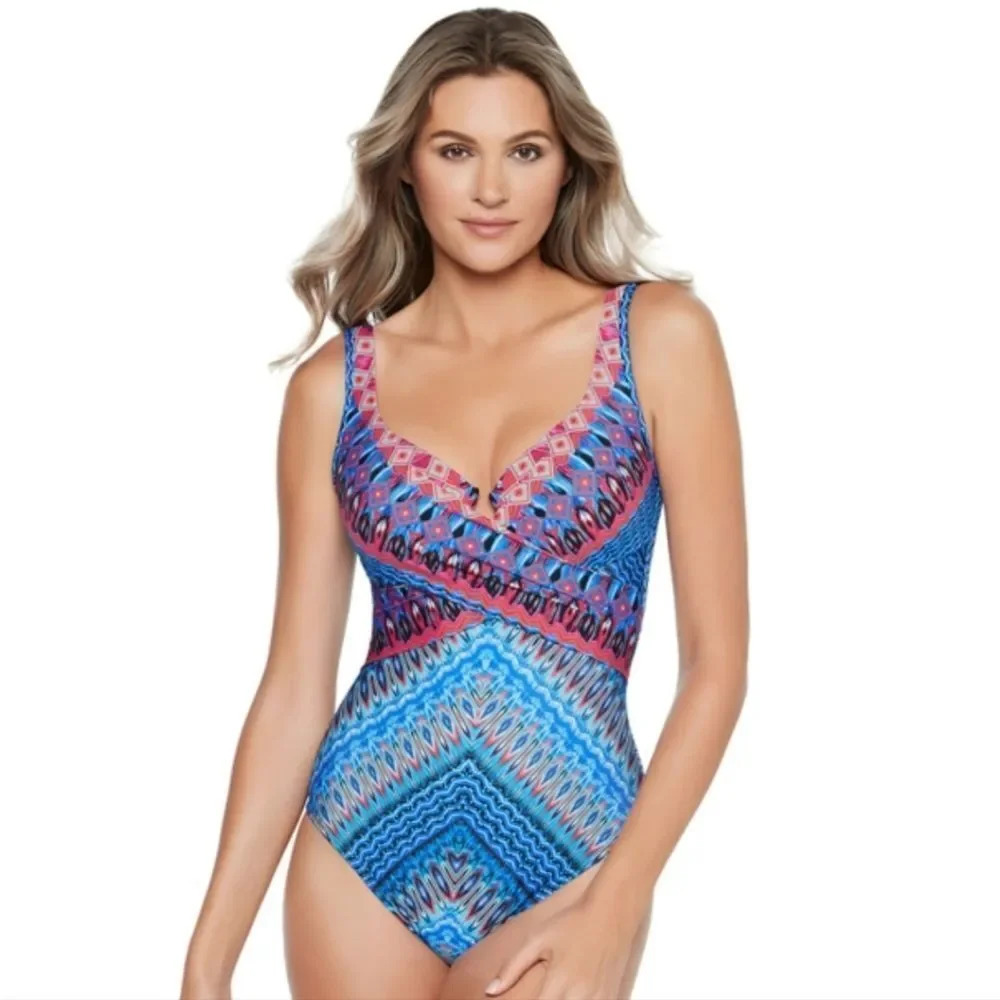 🆕️2024 Arrival Miraclesuit Casablanca Criss Cross Escape Sz 10 women's swimsuit - Picture 3 of 16